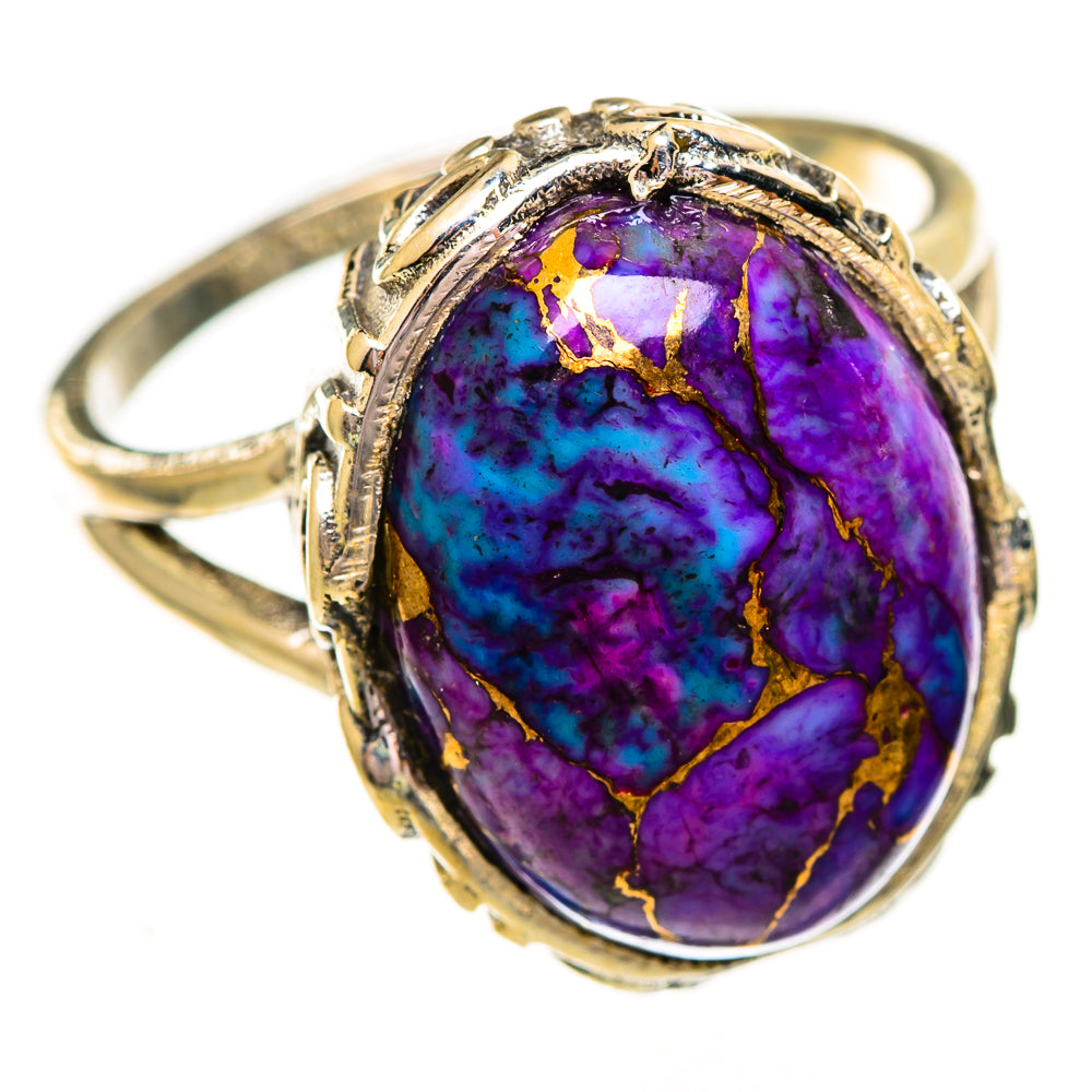 Purple Copper Composite Turquoise Rings handcrafted by Ana Silver Co - RING111955 - Photo 2
