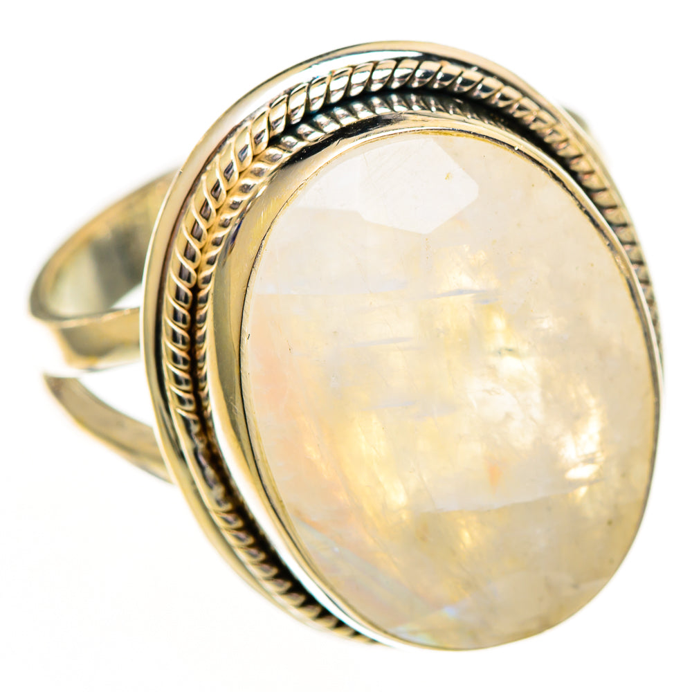 Rainbow Moonstone Rings handcrafted by Ana Silver Co - RING111962 - Photo 2
