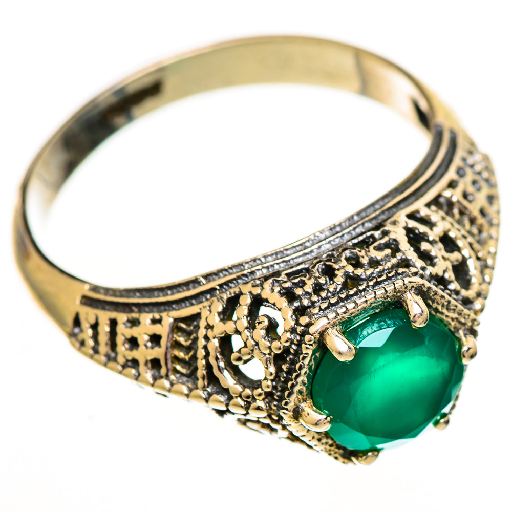 Green Onyx Rings handcrafted by Ana Silver Co - RING111978 - Photo 2