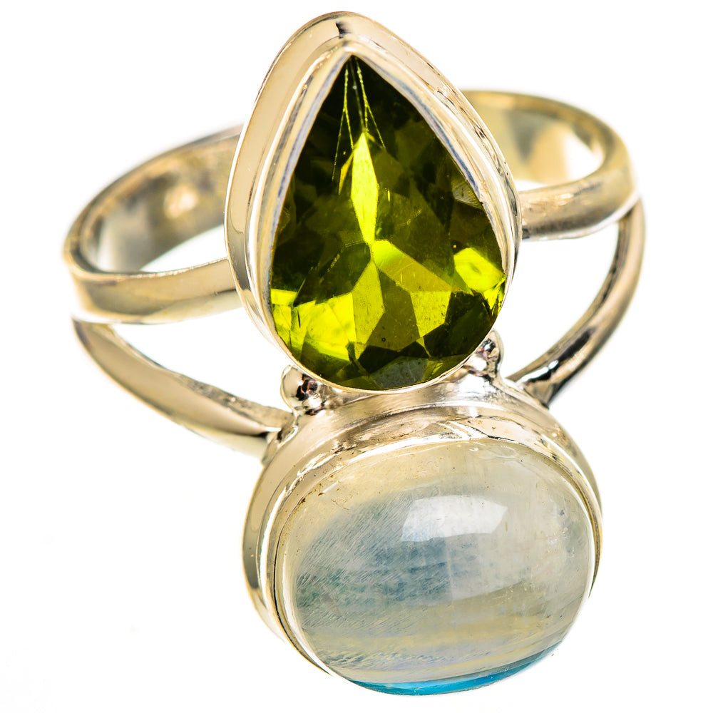 Rainbow Moonstone Rings handcrafted by Ana Silver Co - RING111980 - Photo 2