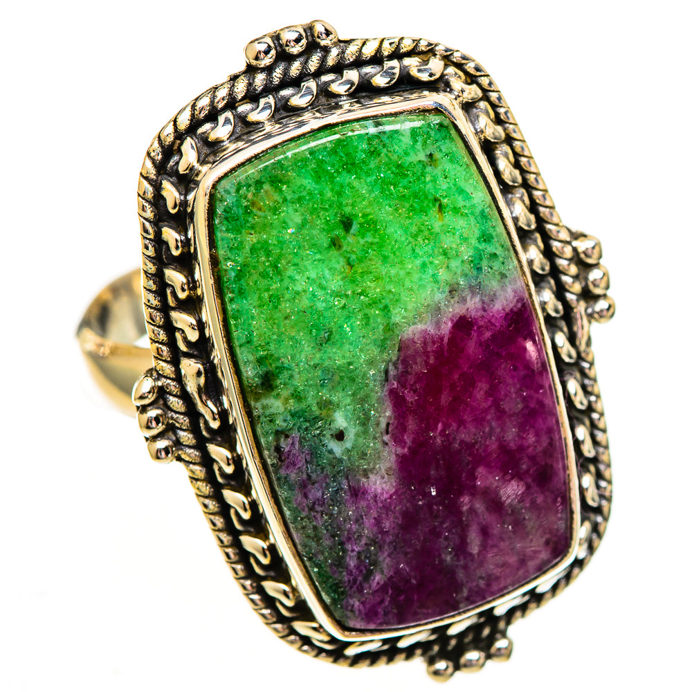 Ruby Zoisite Rings handcrafted by Ana Silver Co - RING111988 - Photo 2
