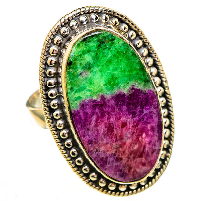 Ruby Zoisite Rings handcrafted by Ana Silver Co - RING112030 - Photo 2