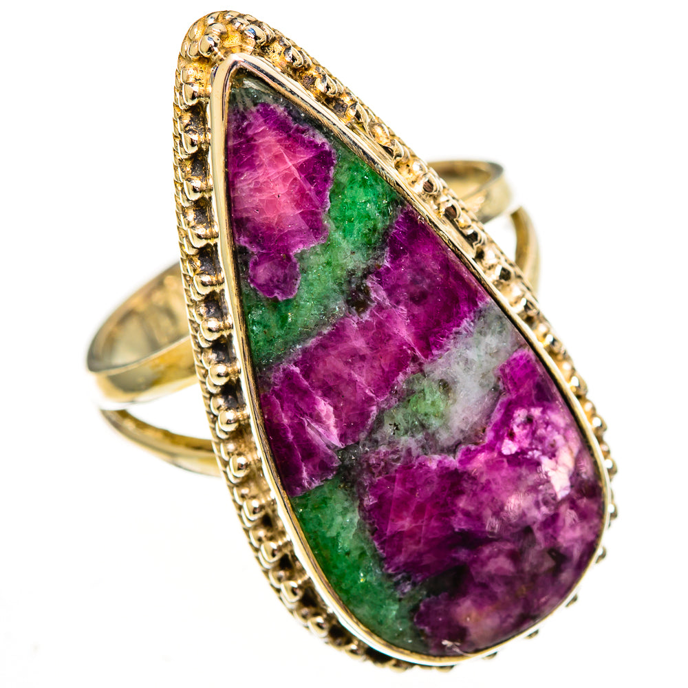 Ruby Zoisite Rings handcrafted by Ana Silver Co - RING112033 - Photo 2