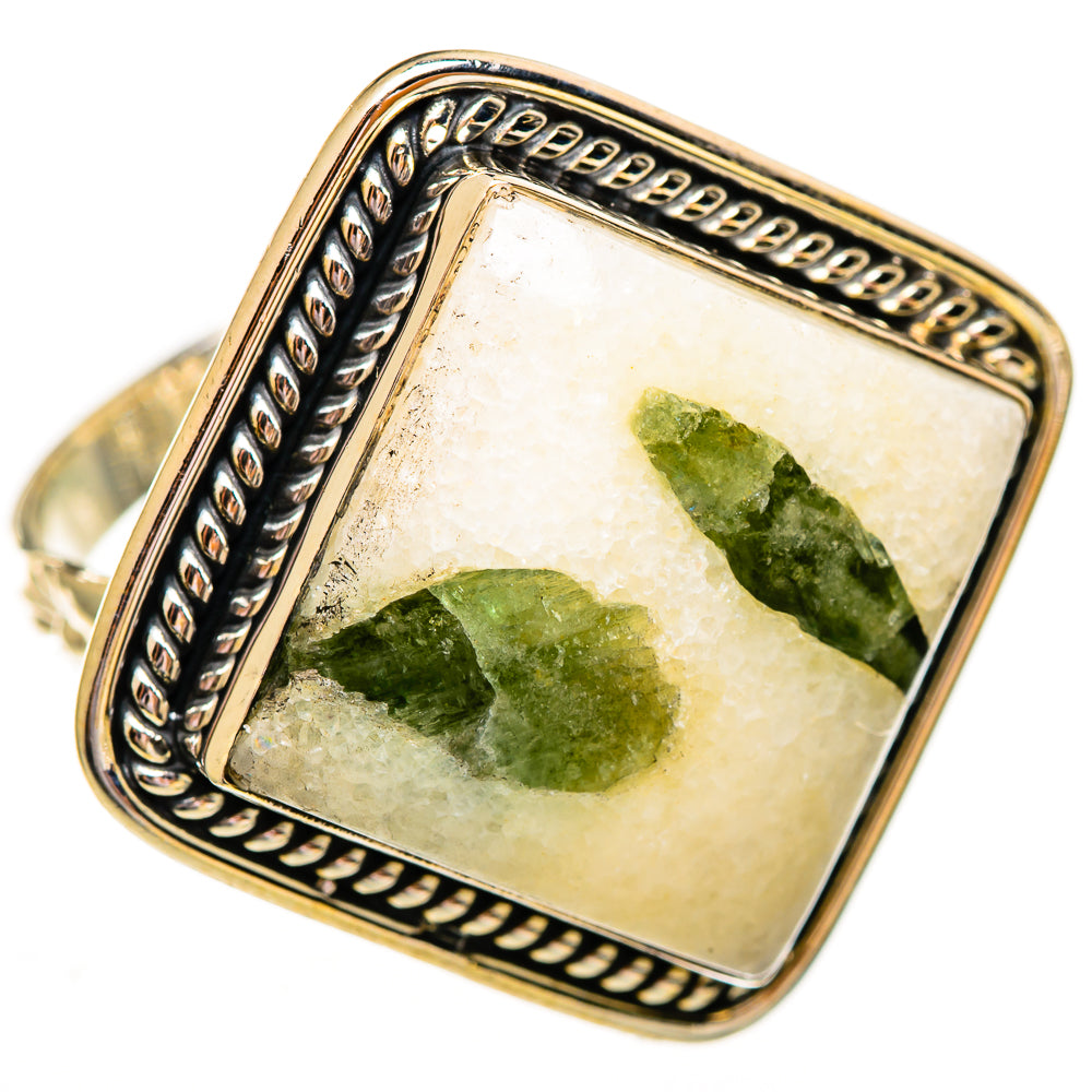 Green Quartz Crystal Rings handcrafted by Ana Silver Co - RING112073 - Photo 2