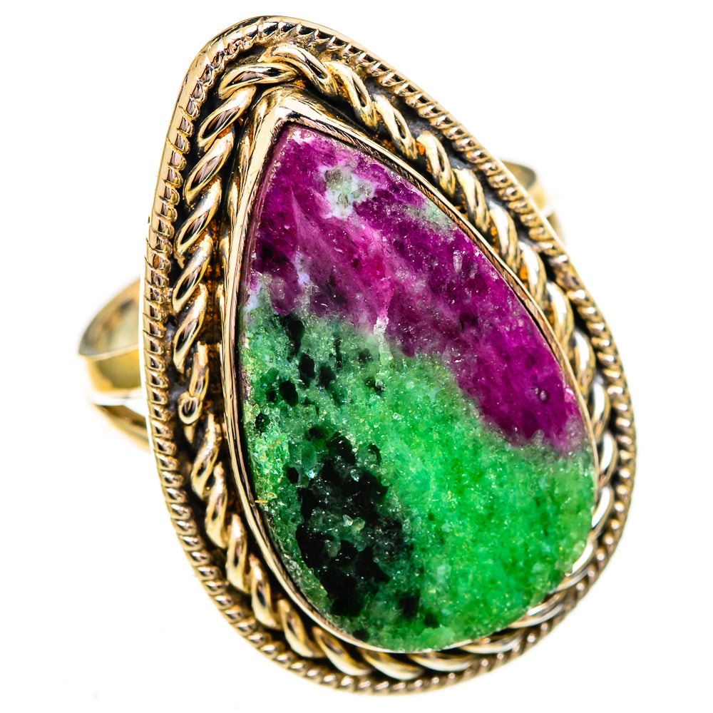 Ruby Zoisite Rings handcrafted by Ana Silver Co - RING112085 - Photo 2