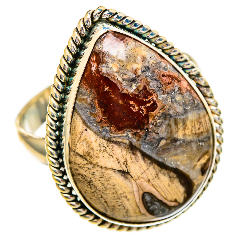 Mushroom Rhyolite Rings handcrafted by Ana Silver Co - RING112090 - Photo 2
