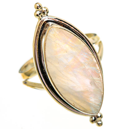 Rainbow Moonstone Rings handcrafted by Ana Silver Co - RING112106 - Photo 2