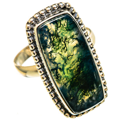Green Moss Agate Rings handcrafted by Ana Silver Co - RING112120 - Photo 2
