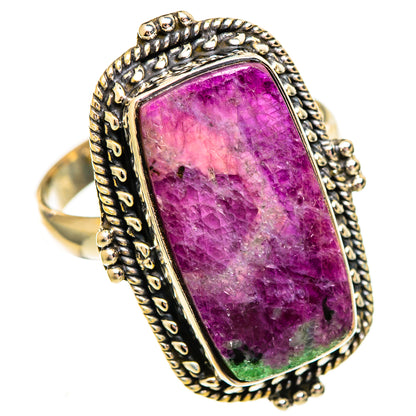 Ruby Zoisite Rings handcrafted by Ana Silver Co - RING112135 - Photo 2