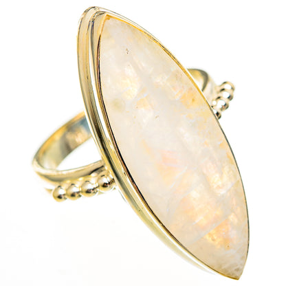 Rainbow Moonstone Rings handcrafted by Ana Silver Co - RING112144 - Photo 2