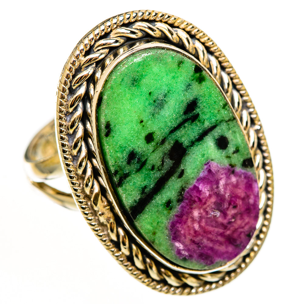 Ruby Zoisite Rings handcrafted by Ana Silver Co - RING112157 - Photo 2