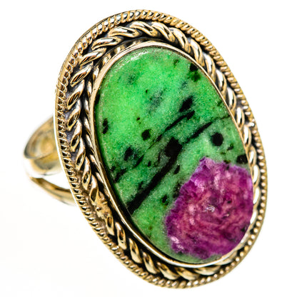 Ruby Zoisite Rings handcrafted by Ana Silver Co - RING112157 - Photo 2