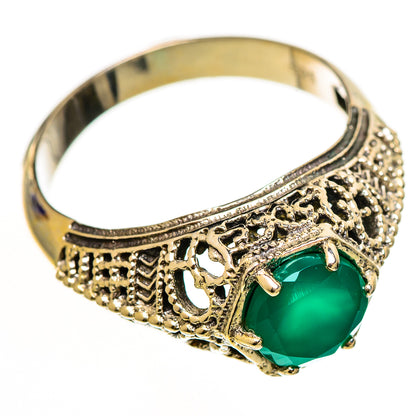 Green Onyx Rings handcrafted by Ana Silver Co - RING112158 - Photo 2