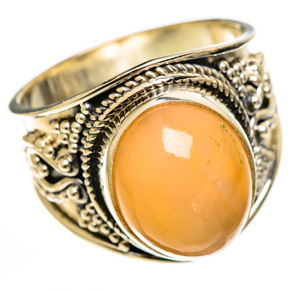 Peach Moonstone Rings handcrafted by Ana Silver Co - RING112163 - Photo 2