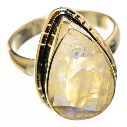 Rainbow Moonstone Rings handcrafted by Ana Silver Co - RING112176 - Photo 2