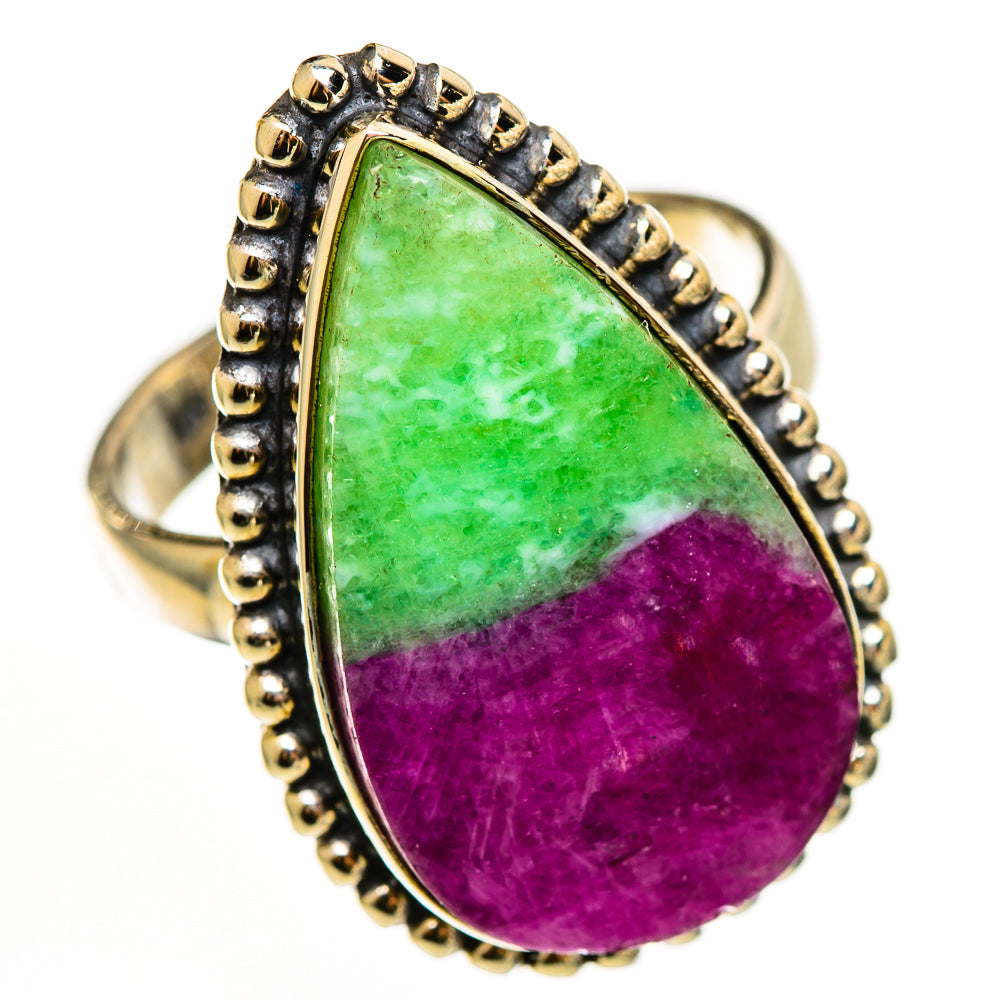 Ruby Zoisite Rings handcrafted by Ana Silver Co - RING112178 - Photo 2
