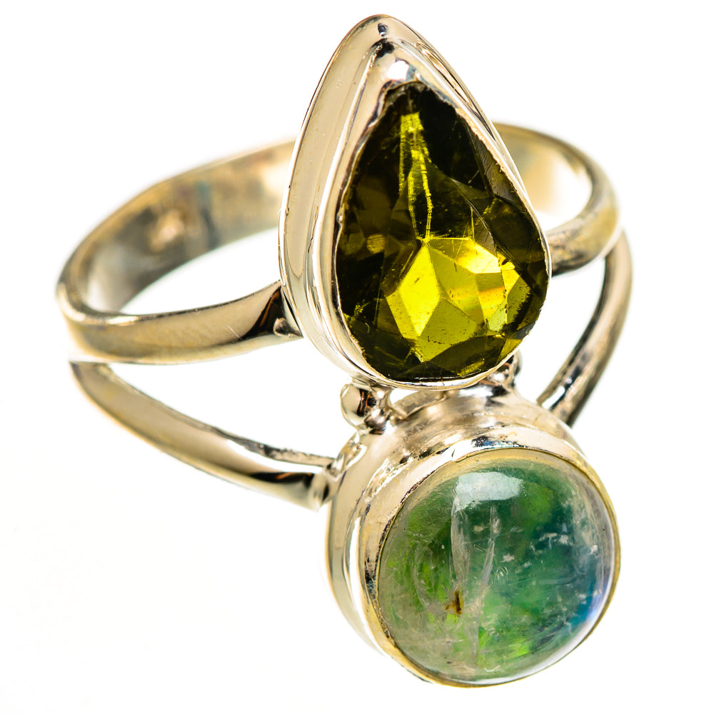 Green Moonstone Rings handcrafted by Ana Silver Co - RING112186 - Photo 2