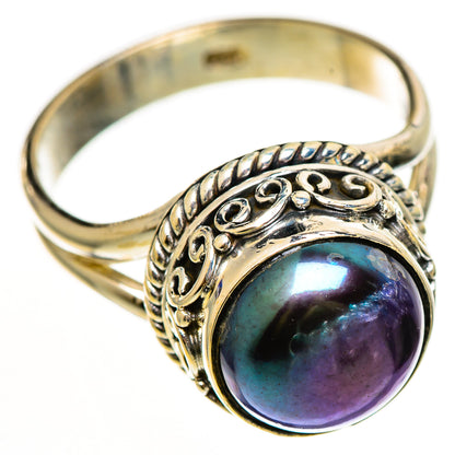 Titanium Pearl Rings handcrafted by Ana Silver Co - RING112197 - Photo 2