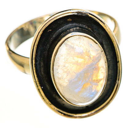 Rainbow Moonstone Rings handcrafted by Ana Silver Co - RING112205 - Photo 2