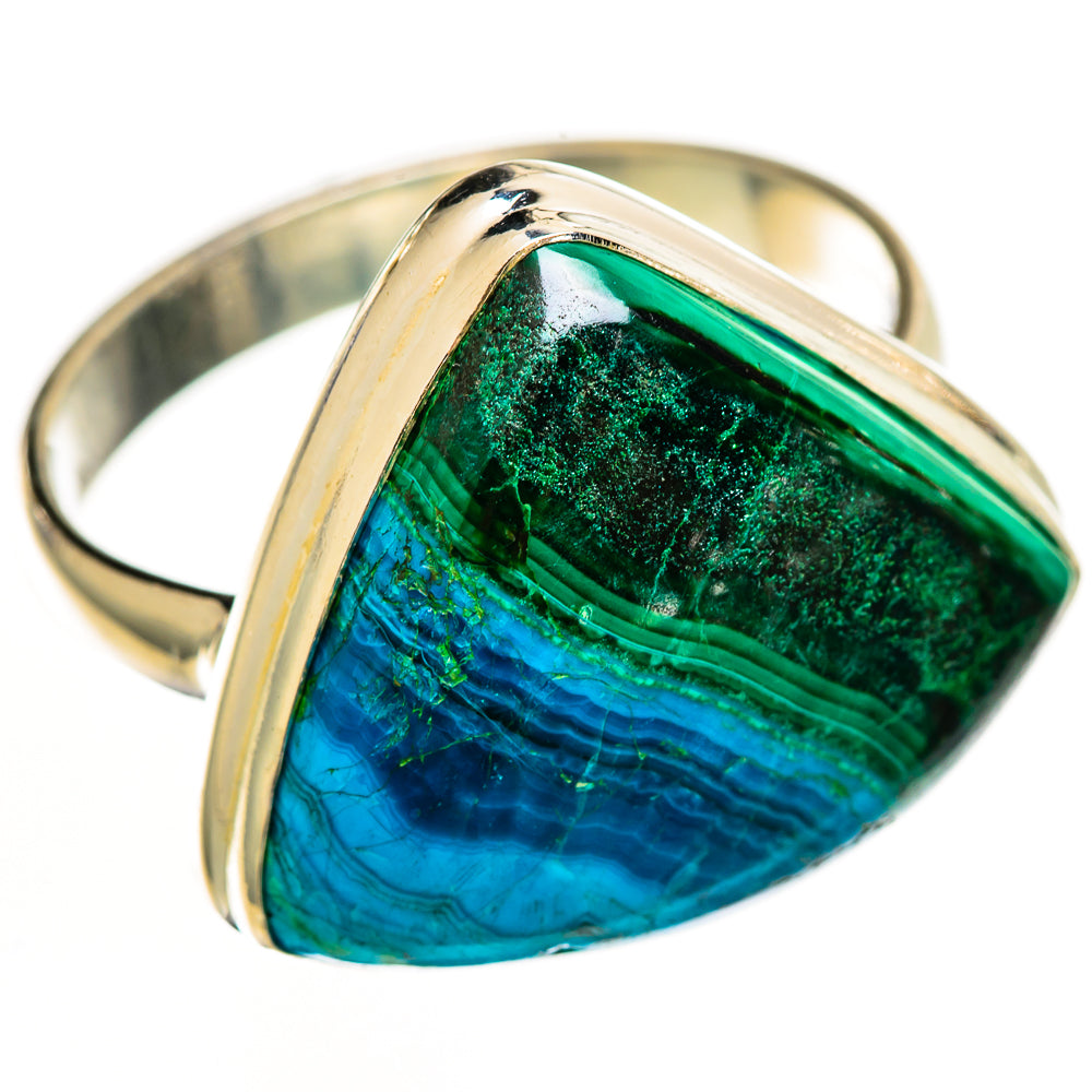 Malachite In Chrysocolla Rings handcrafted by Ana Silver Co - RING112206 - Photo 2