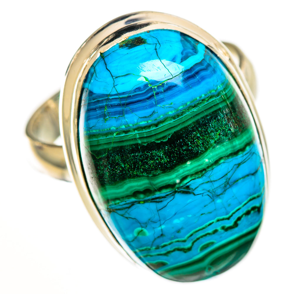 Malachite In Chrysocolla Rings handcrafted by Ana Silver Co - RING112207 - Photo 2