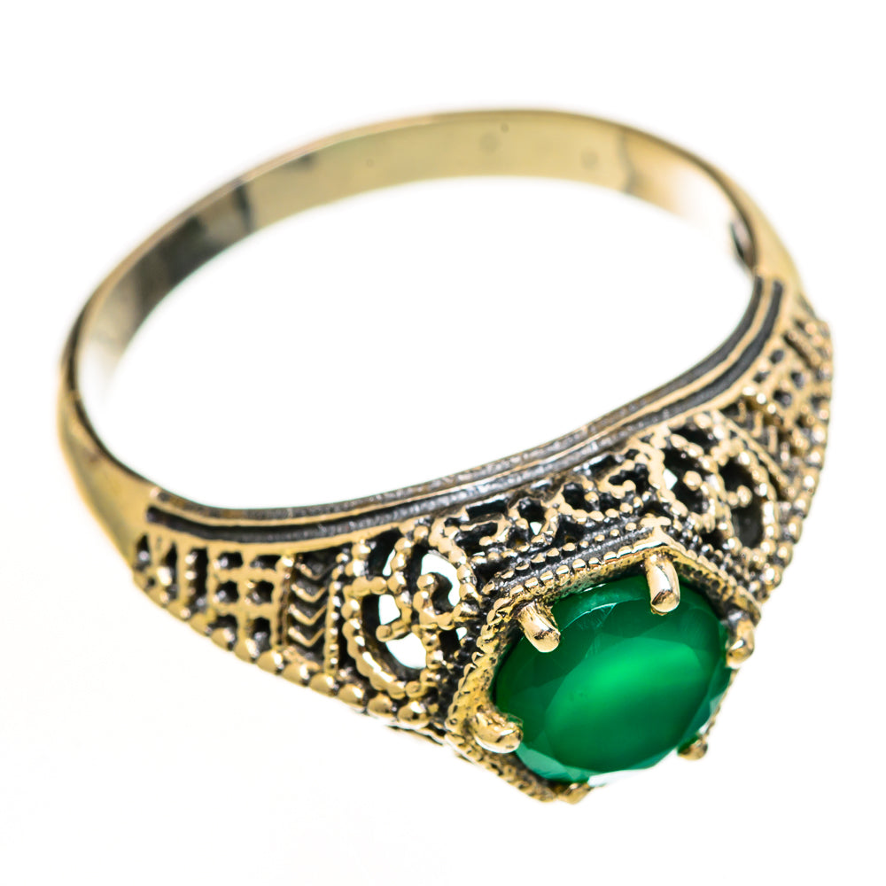 Green Onyx Rings handcrafted by Ana Silver Co - RING112218 - Photo 2