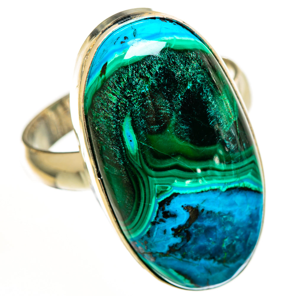 Malachite In Chrysocolla Rings handcrafted by Ana Silver Co - RING112234 - Photo 2