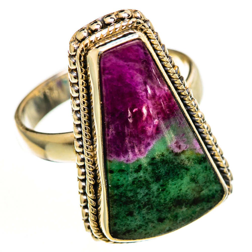 Ruby Zoisite Rings handcrafted by Ana Silver Co - RING112235 - Photo 2