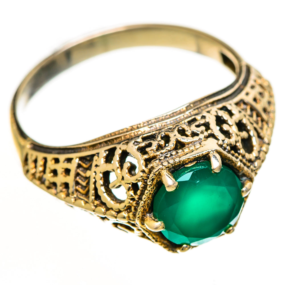 Green Onyx Rings handcrafted by Ana Silver Co - RING112244 - Photo 2