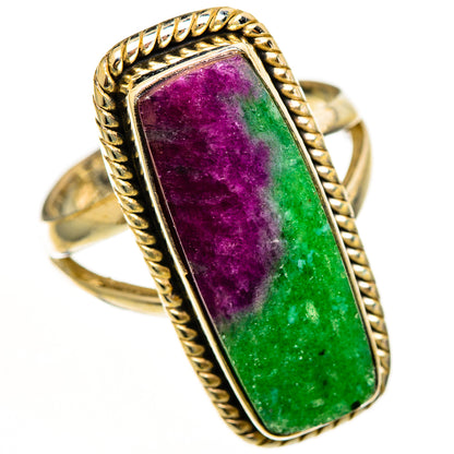 Ruby Zoisite Rings handcrafted by Ana Silver Co - RING112261 - Photo 2