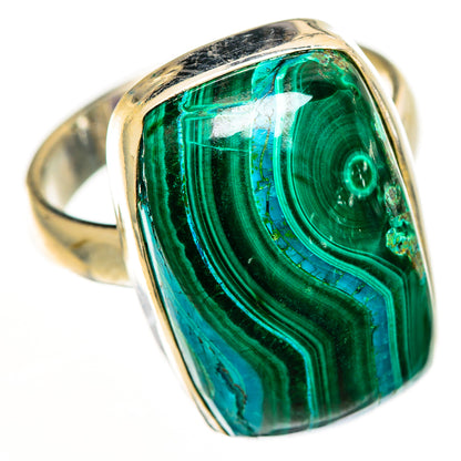 Malachite In Chrysocolla Rings handcrafted by Ana Silver Co - RING112274 - Photo 2