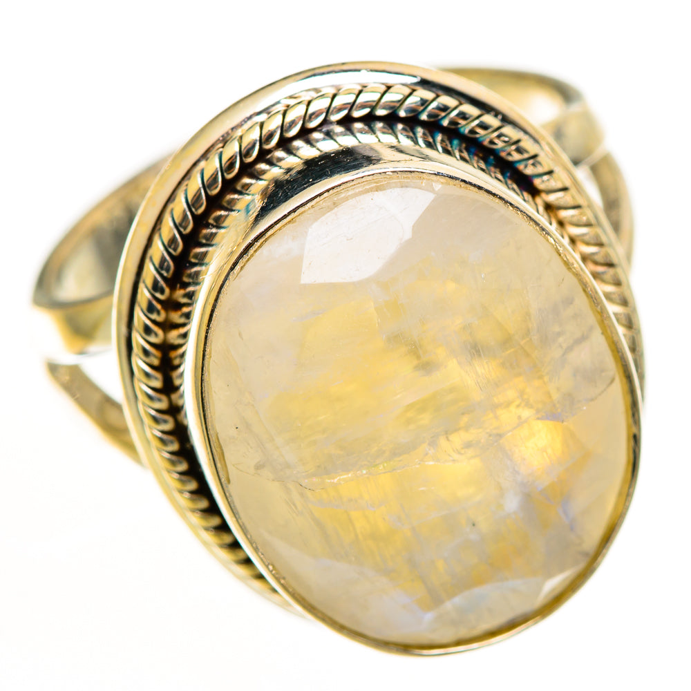 Rainbow Moonstone Rings handcrafted by Ana Silver Co - RING112288 - Photo 2