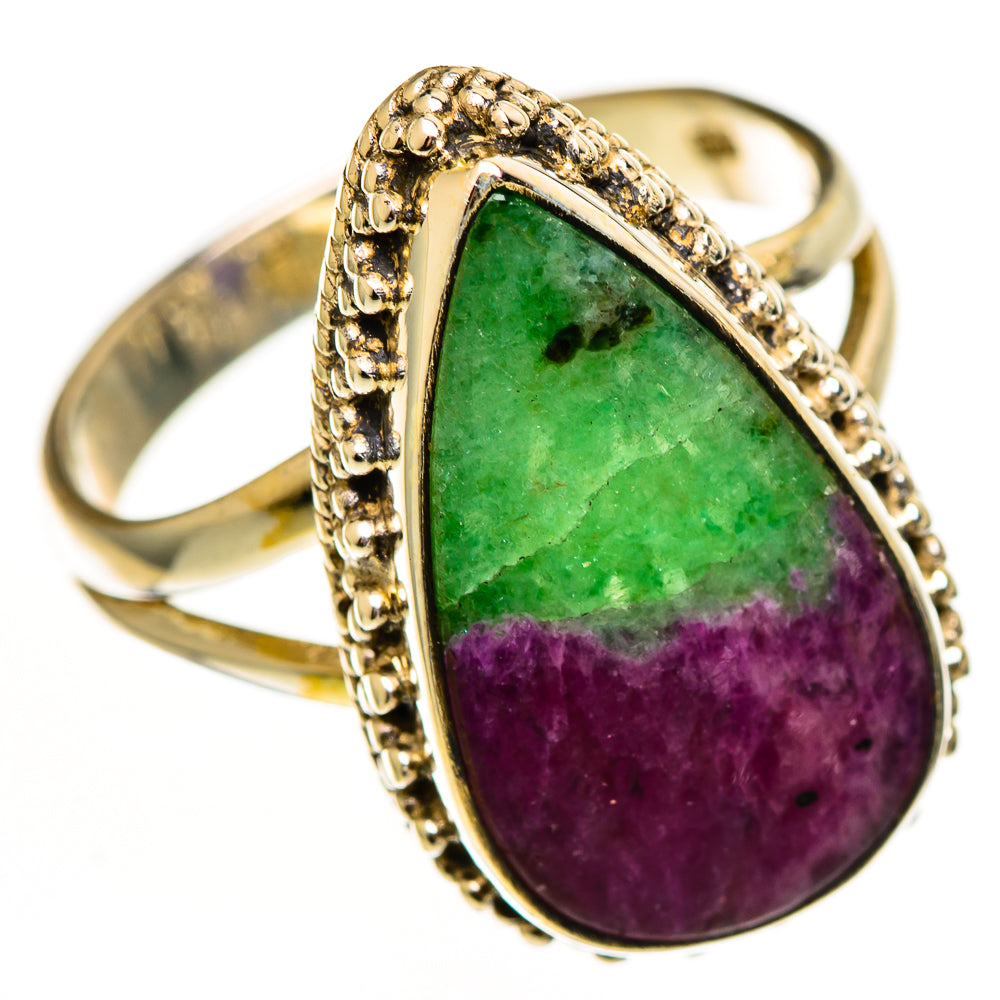 Ruby Zoisite Rings handcrafted by Ana Silver Co - RING112290 - Photo 2