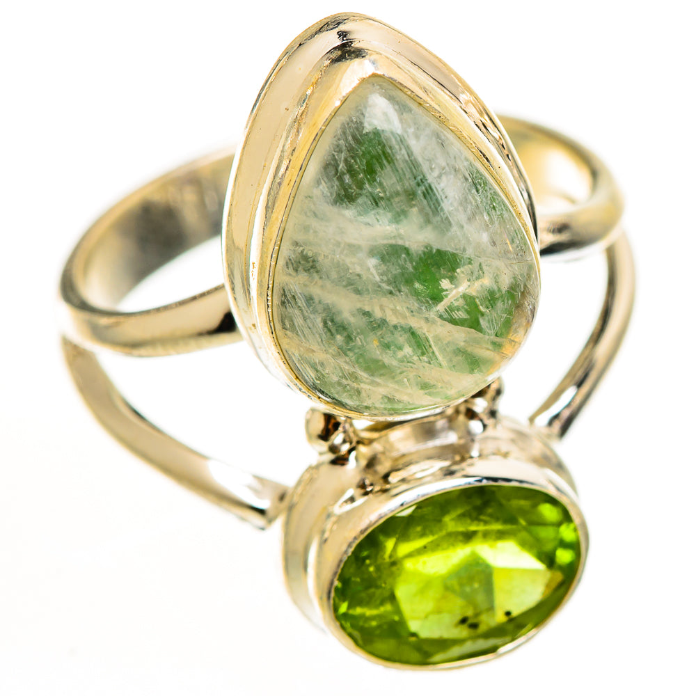 Green Moonstone Rings handcrafted by Ana Silver Co - RING112301 - Photo 2