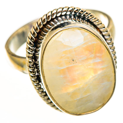 Rainbow Moonstone Rings handcrafted by Ana Silver Co - RING112315 - Photo 2