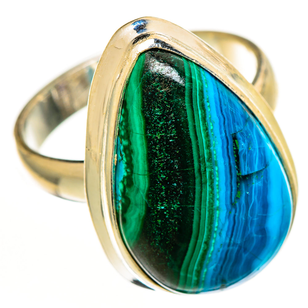 Malachite In Chrysocolla Rings handcrafted by Ana Silver Co - RING112345 - Photo 2