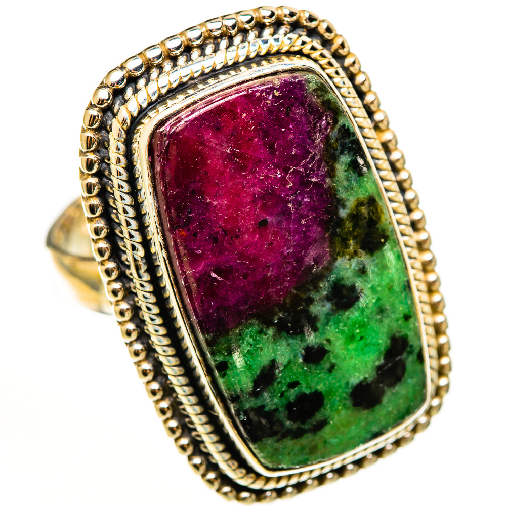 Ruby Zoisite Rings handcrafted by Ana Silver Co - RING112395 - Photo 2