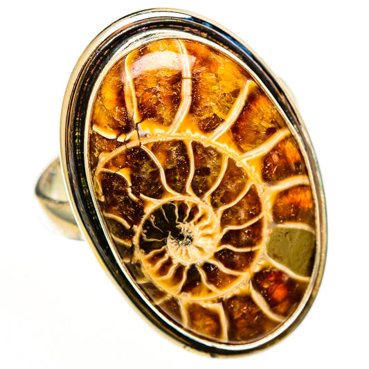 Ammonite Fossil Rings handcrafted by Ana Silver Co - RING112415 - Photo 2