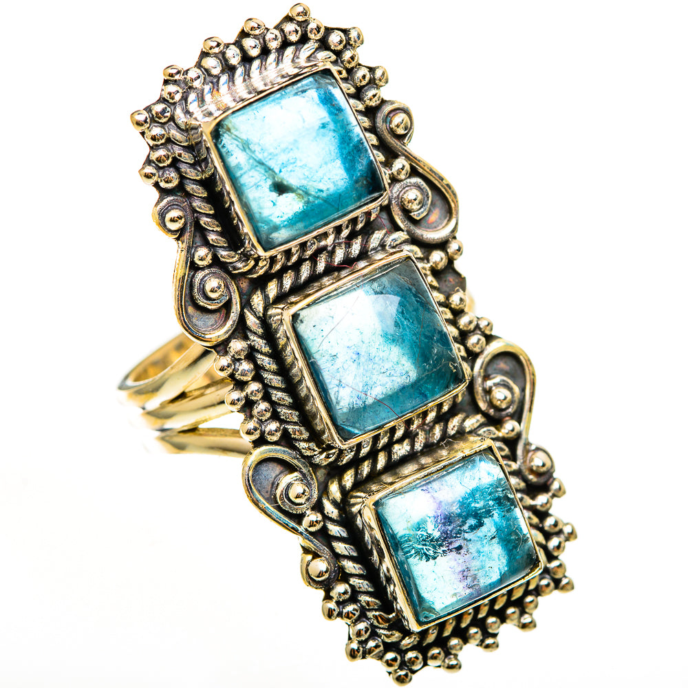Blue Fluorite Rings handcrafted by Ana Silver Co - RING112445 - Photo 2