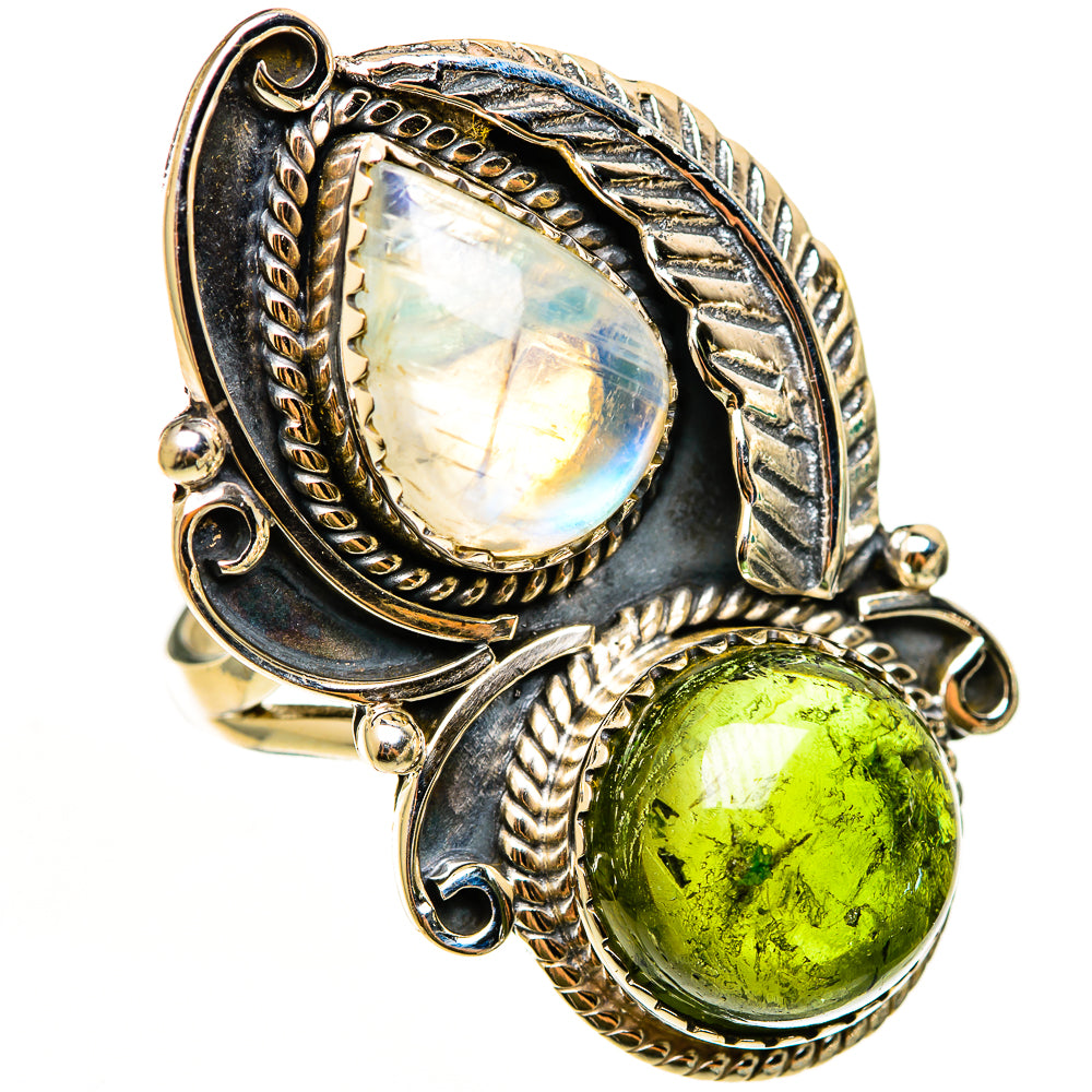 Rainbow Moonstone Rings handcrafted by Ana Silver Co - RING112453 - Photo 2