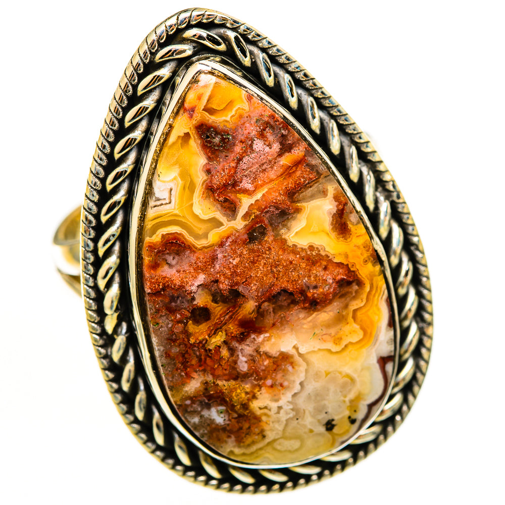 Crazy Lace Agate Rings handcrafted by Ana Silver Co - RING112456 - Photo 2