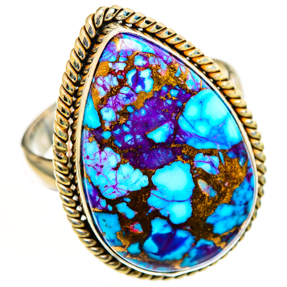 Purple Copper Composite Turquoise Rings handcrafted by Ana Silver Co - RING112473 - Photo 2