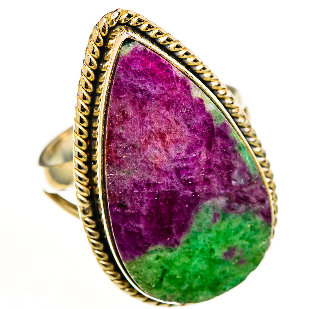 Ruby Zoisite Rings handcrafted by Ana Silver Co - RING112482 - Photo 2