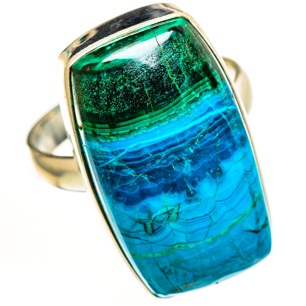 Malachite In Chrysocolla Rings handcrafted by Ana Silver Co - RING112484 - Photo 2