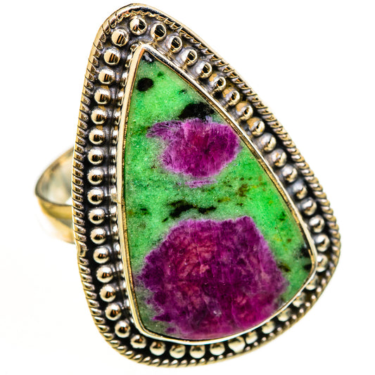 Ruby Zoisite Rings handcrafted by Ana Silver Co - RING112486 - Photo 2