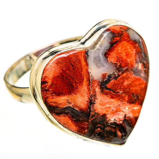 Brecciated Red Jasper Rings handcrafted by Ana Silver Co - RING112501 - Photo 2