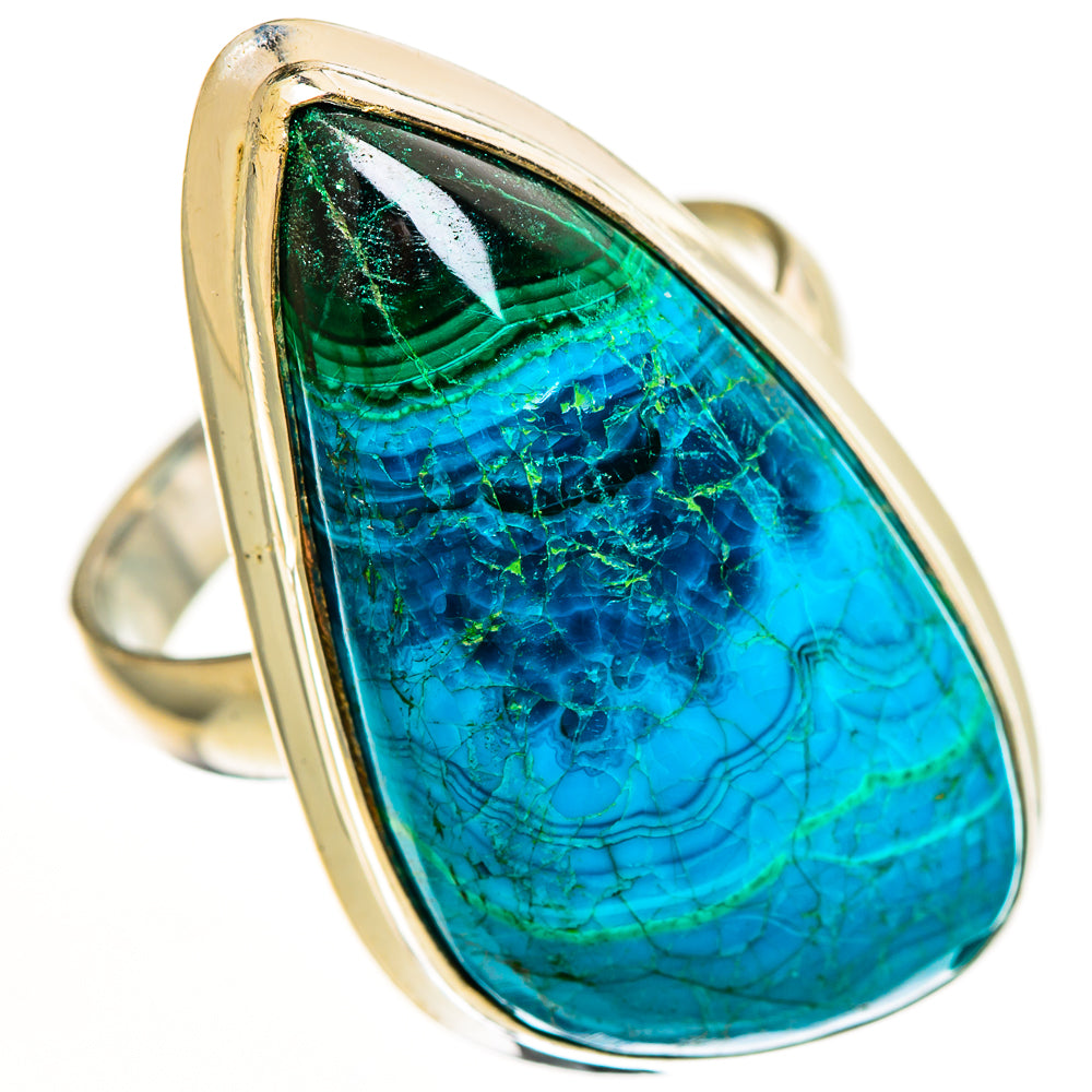 Malachite In Chrysocolla Rings handcrafted by Ana Silver Co - RING112520 - Photo 2