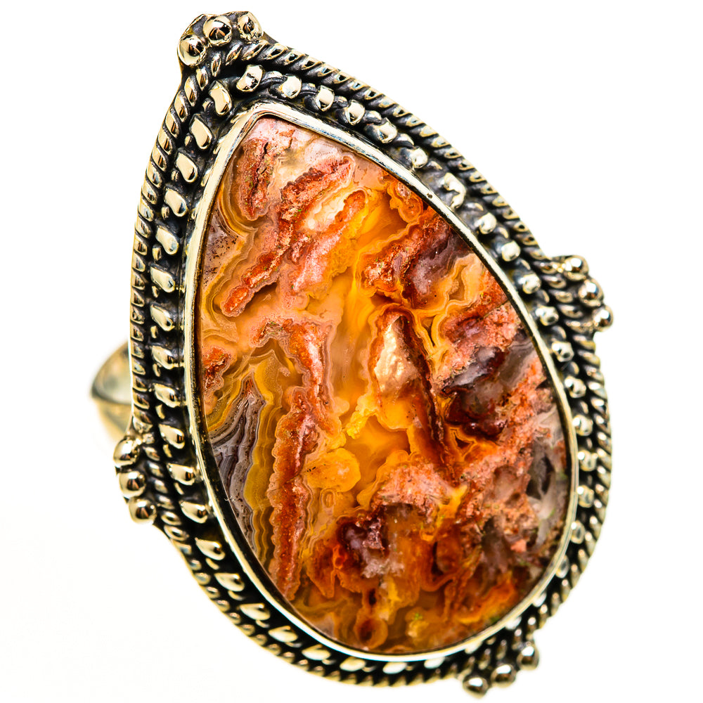 Crazy Lace Agate Rings handcrafted by Ana Silver Co - RING112539 - Photo 2