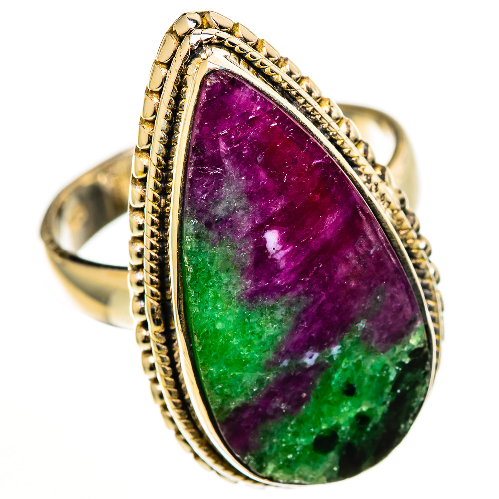 Ruby Zoisite Rings handcrafted by Ana Silver Co - RING112585 - Photo 2