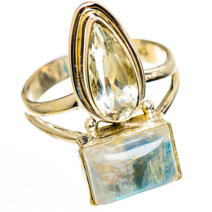 Rainbow Moonstone Rings handcrafted by Ana Silver Co - RING112594 - Photo 2